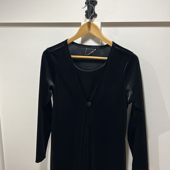 Velvet long sleeve 90s Dress, true vintage size small - Picture 2 of 4